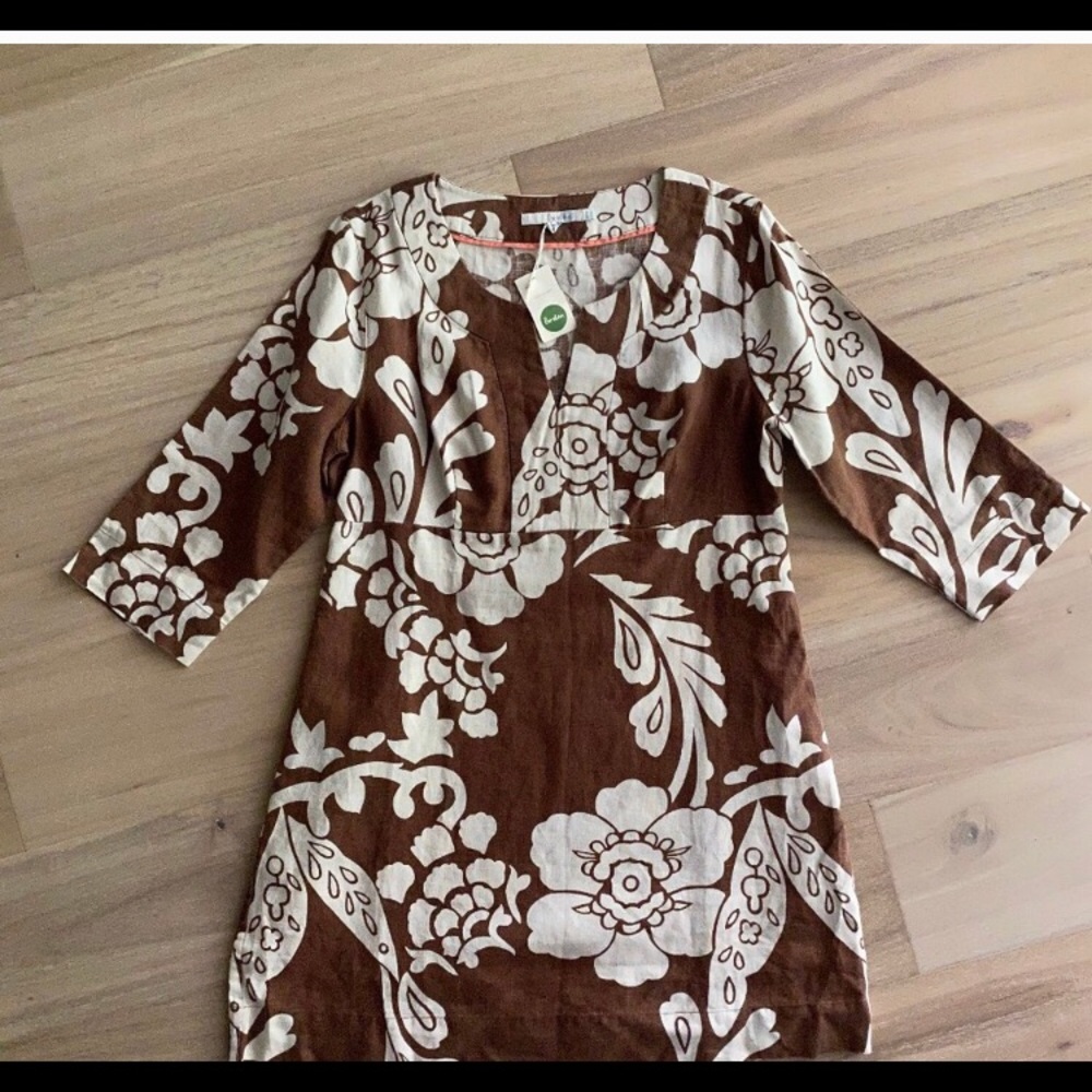 NWOT 100% Linen Boden Dress in floral print